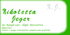 nikoletta jeger business card