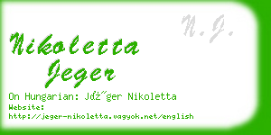 nikoletta jeger business card